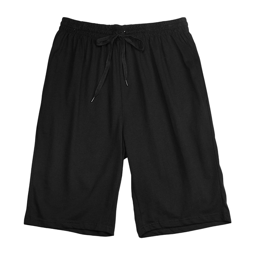 Summer Running Shorts for Men Casual Elastic Waist Drawstring Lounge Shorts Stylish Outdoor Jogger Sweat Shorts (Black,4X-Large)