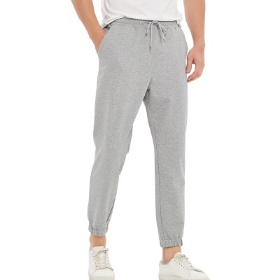 JEsilunmaMY Stretch Slacks for Men Elastic Waist Cotton Athletic Jogger Sweatpants Casual Loose Track Lounge Pencil Pants (Dark Grey,Large)