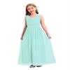 Kvysinly Kids Flower Girl Dress Sleeveless Beaded Princess Junior Bridesmaid Wedding Party Dresses Mint Green 10 Years view 1