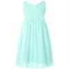 Kvysinly Kids Flower Girl Dress Sleeveless Beaded Princess Junior Bridesmaid Wedding Party Dresses Mint Green 10 Years view 3
