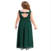 renvena Kids Flower Girl Dress V-Neck Beaded Chiffon Sleeveless Bridesmaid Wedding Party Formal Evening Gown Army Green 10 Years view 4