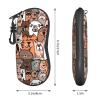 Doodle Dogs And Cats Pattern Soft Sunglasses Case for Men Women, Ultra Light Neoprene Zipper Eyeglass Portable Glasses Case with Belt Clip view 2
