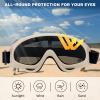 Yzpacc Airsoft Half Face Mask with Goggles Patch Hat Set Tactical Masks Full Face Ear Protective Baseball Cap for CS Halloween and Game view 3