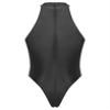 Yihuimin Mens Glossy Swimming Bathing Suit One-piece High Cut Bodysuit Rash Guard Swimwear Singlet Black X-Large view 2