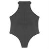 Yihuimin Mens Glossy Swimming Bathing Suit One-piece High Cut Bodysuit Rash Guard Swimwear Singlet Black X-Large view 4
