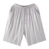 JEsilunmaMY Men's Loose Casual Summer Shorts Elastic Waist Stretch Comfy Sleep Shorts Solid Color Pajama Short with Pocket (Light Grey,X-Large) view 1