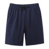 JEsilunmaMY Men's Cotton Athletic Shorts Summer Elastic Waist Casual Sports Short Pants Workout Running Jogger Sweat Shorts (Dark Blue,Large) view 1