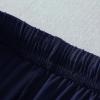 JEsilunmaMY Men's Loose Casual Summer Shorts Elastic Waist Stretch Comfy Sleep Shorts Solid Color Pajama Short with Pocket (Dark Blue,Large) view 2