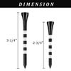 MAZEL Natural Wood/Bamboo Golf Tees 2 3/4 Inch & 3 1/4 Inch,Pack 50 or 120,Reduce Friction & Side Spin,More Stable Golf Tees (50 Pack(25 * 2-3/4"+25 * 3-1/4"),Black) view 3