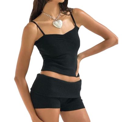 Doloame Women Sexy Bodycon Mini Skirt Set Summer Long Sleeve Tube Tops Bodycon Mini Skirts 2PCS Set Streewear(#4-Black,Medium)