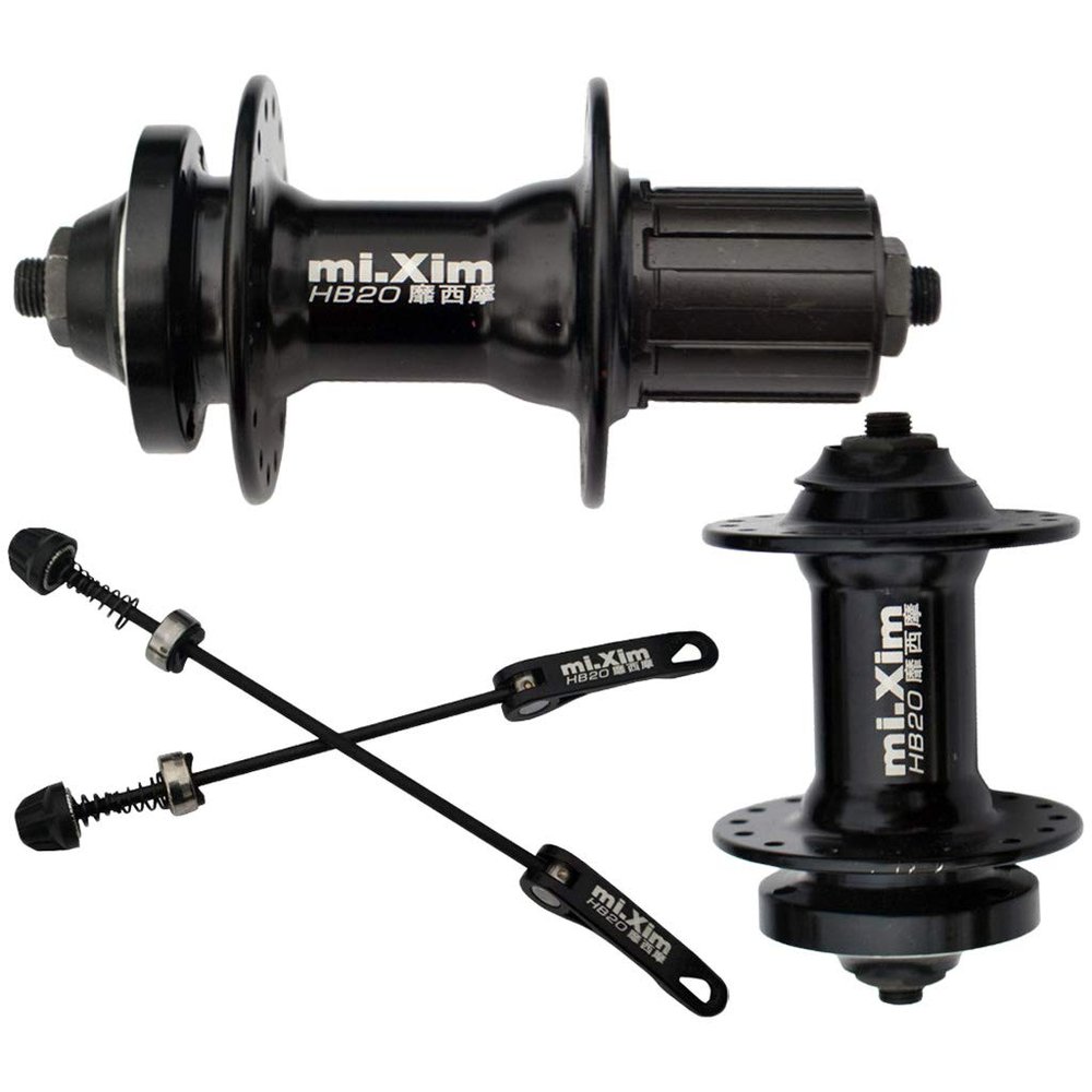 pistro Bicycle Axle Wheel Hub - 32/36H Front and Rear Bike Hub Set, Aluminum Alloy Quick Release Lever Skewers Axle, 1 Pair - 32H Cassette Hubs
