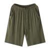 JEsilunmaMY Men's Loose Casual Summer Shorts Elastic Waist Stretch Comfy Sleep Shorts Solid Color Pajama Short with Pocket (Army Green,X-Large) view 1