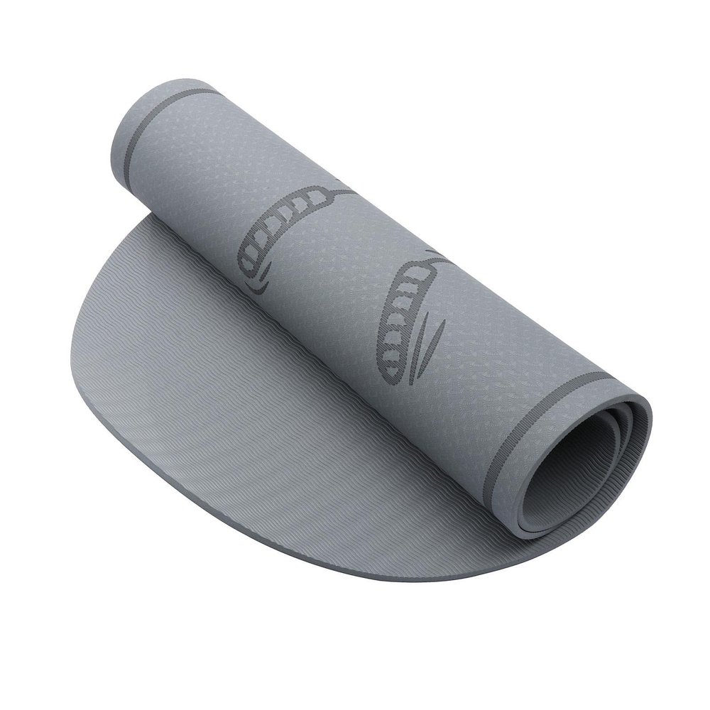 pistro TPE Exercise Jump Rope Mat Sound Isolation Damping High Density Silent Yoga Mat - Gray, 140x60cm