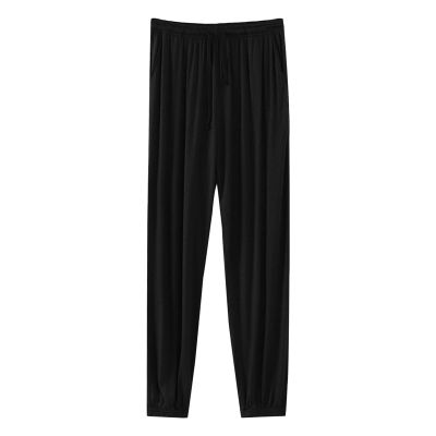 JEsilunmaMY Men's Athletic Sweatpants Plus Size Casual Pajama Pants with Elastic Waist Solid Color Thin Sleep Lounge Pants (Black,5X-Large)