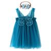 Baby Girls Butterfly Tutu Dress Summer Sleeveless Princess Birthday Party Dresses Toddler Little Girl First Communion Pageant Flower Sundress with Headband Outfit Set Blue Butterfly 18-24 Months view 1