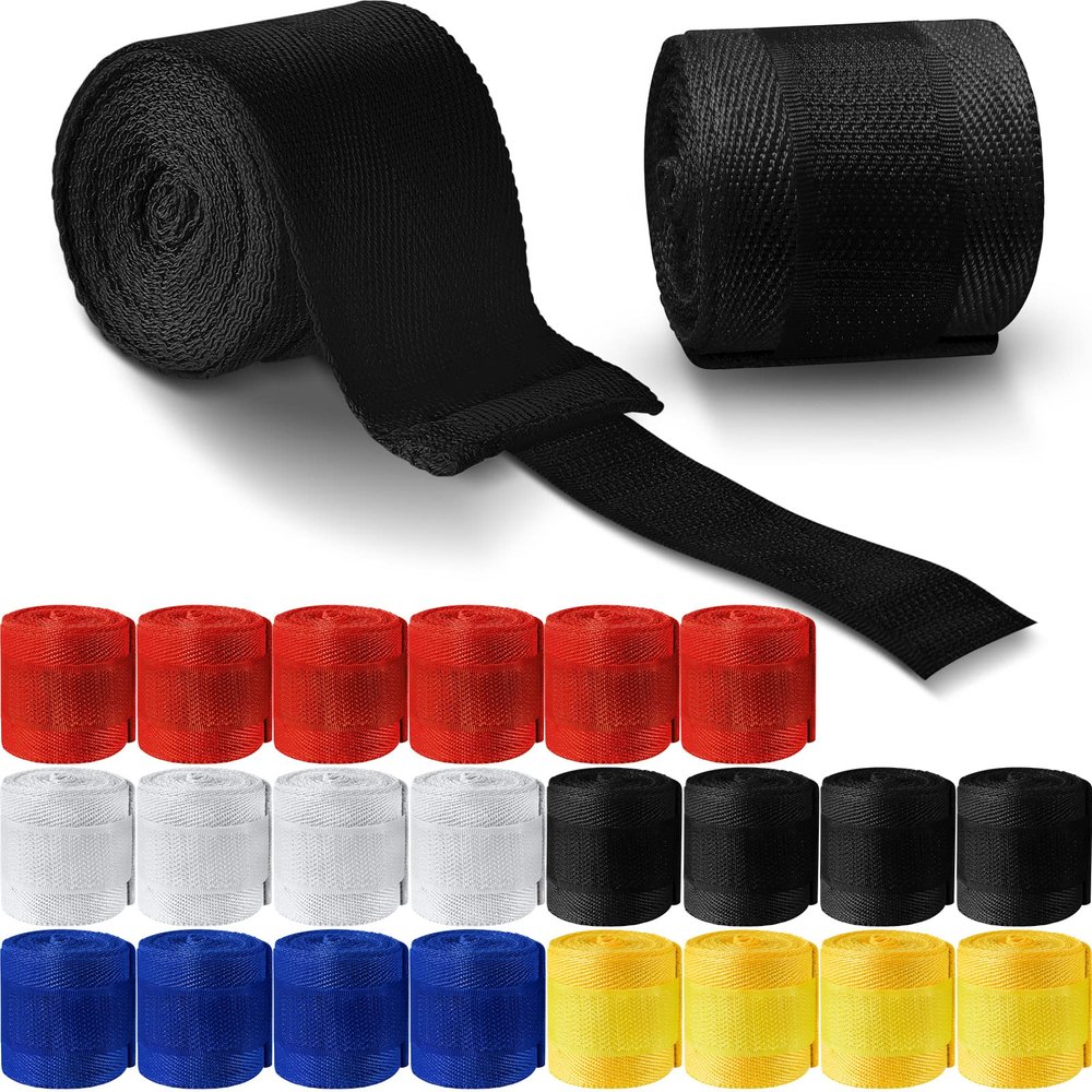 Junkin 12 Pairs 98.4 Inch Boxing Hand Wraps Bulk for Boxing Birthday Party Gifts Mexican Style MMA Handwraps Stretch for Men Women Wrestling Birthday Party Decorations