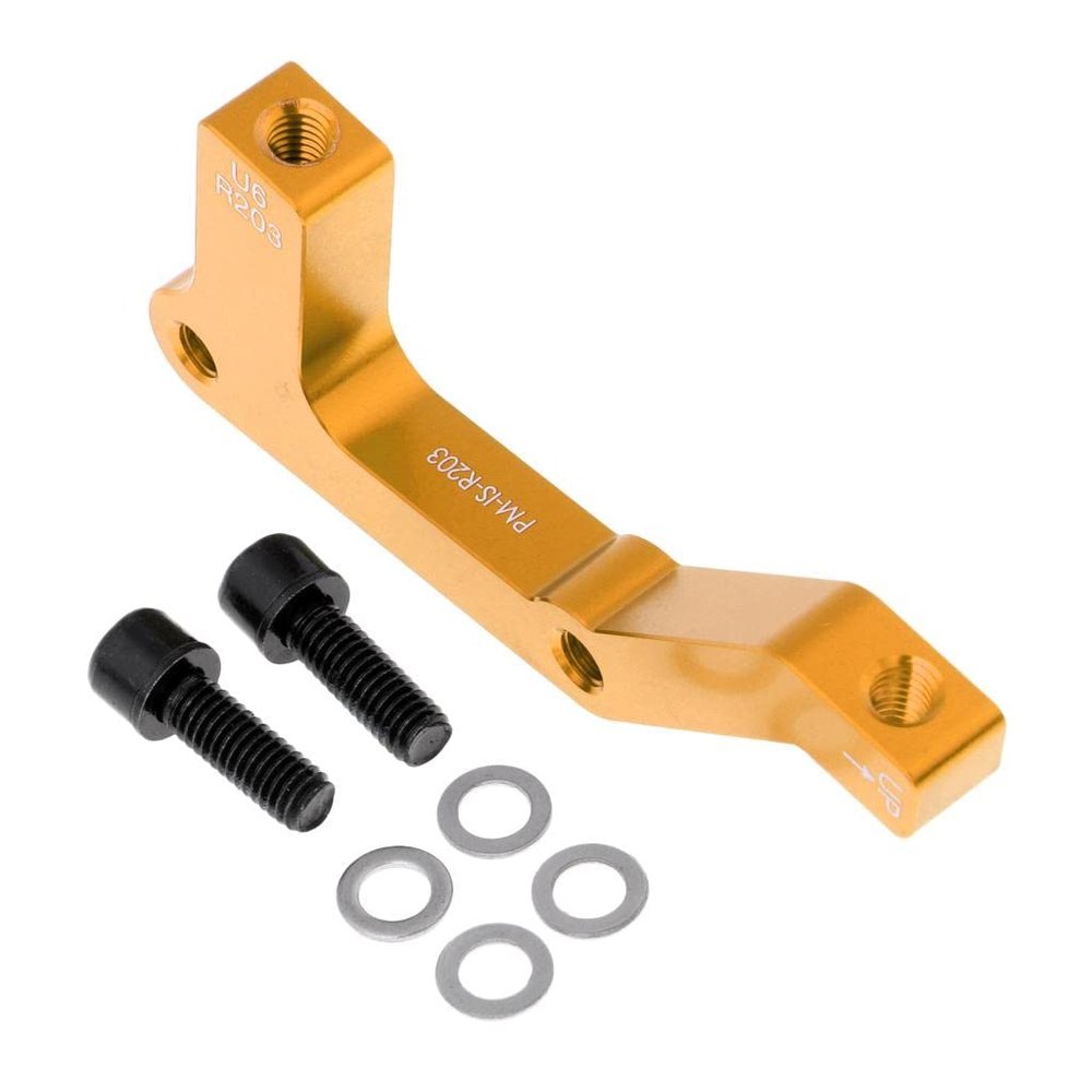 pistro 203mm Bike Disc Brake Mount Adaptor Repairment for Caliper PM to is - Rear Gold
