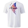 Palmyth Men's Fishing Shirt Short Sleeve Sun Protection UV UPF 50+ SPF T-Shirt (White/Redfish Tail, XL) view 1