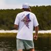Palmyth Men's Fishing Shirt Short Sleeve Sun Protection UV UPF 50+ SPF T-Shirt (White/Redfish Tail, XL) view 3
