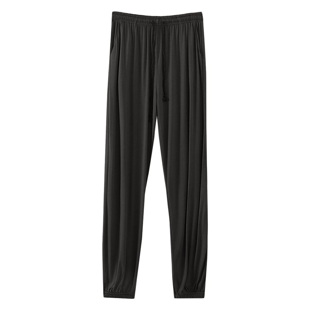 JEsilunmaMY Men's Athletic Sweatpants Plus Size Casual Pajama Pants with Elastic Waist Solid Color Thin Sleep Lounge Pants (Dark Grey,5X-Large)