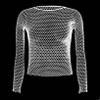ACSUSS Men's Fishnet T-Shirt Mesh See Through Round Neck Muscle Undershirt Sexy Tops White One Size view 2