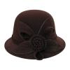 BCDlily Women Derby Elegant Wool Flower Bucket Hat Lady Vintage Cloche Tea Party Bowler Hats view 1