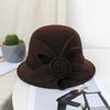 BCDlily Women Derby Elegant Wool Flower Bucket Hat Lady Vintage Cloche Tea Party Bowler Hats view 3