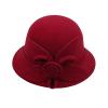 BCDlily Women Derby Elegant Wool Flower Bucket Hat Lady Vintage Cloche Tea Party Bowler Hats view 1