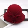 BCDlily Women Derby Elegant Wool Flower Bucket Hat Lady Vintage Cloche Tea Party Bowler Hats view 3