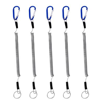 pistro Fishing Lanyard (5 Pack), Safety Rope Wire Steel for Securing Pliers, Lip Grips, Fish Tackle Tool in Boating, Kayak, Camping and Hunting - Blue, as described