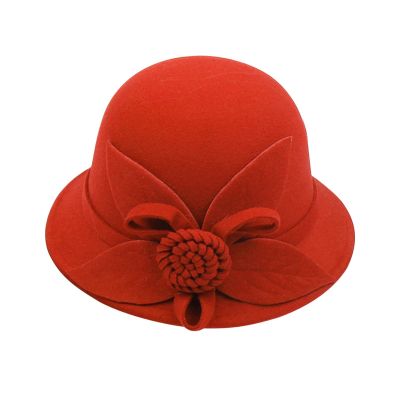 BCDlily Women Derby Elegant Wool Flower Bucket Hat Lady Vintage Cloche Tea Party Bowler Hats