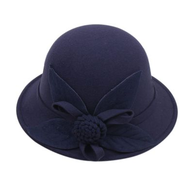 BCDlily Women Derby Elegant Wool Flower Bucket Hat Lady Vintage Cloche Tea Party Bowler Hats