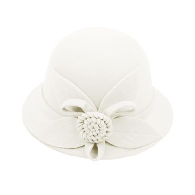 BCDlily Women Derby Elegant Wool Flower Bucket Hat Lady Vintage Cloche Tea Party Bowler Hats