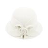 BCDlily Women Derby Elegant Wool Flower Bucket Hat Lady Vintage Cloche Tea Party Bowler Hats view 1