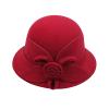 BCDlily Women Derby Elegant Wool Flower Bucket Hat Lady Vintage Cloche Tea Party Bowler Hats view 1