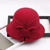 BCDlily Women Derby Elegant Wool Flower Bucket Hat Lady Vintage Cloche Tea Party Bowler Hats view 3