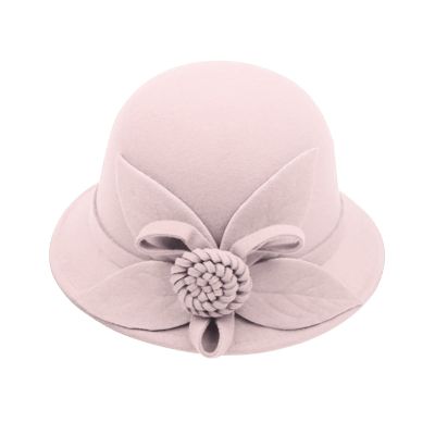 BCDlily Women Derby Elegant Wool Flower Bucket Hat Lady Vintage Cloche Tea Party Bowler Hats