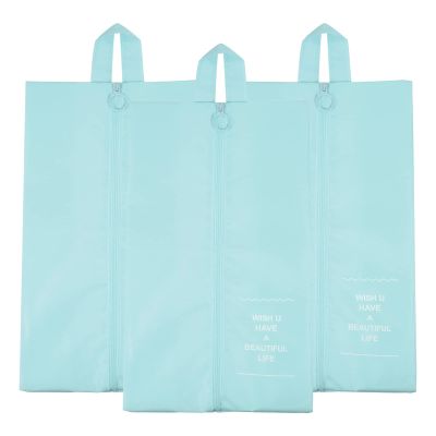 PATIKIL Waterproof Shoes Bags, 3 Pack Travel Storage Bag Portable Shoes Organizer with Zipper for Travel Outdoor, Lake Blue