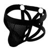 FYMNSI Mens Jockstrap Underwear Bandage G-String Bulge Pouch Briefs Low Waist Mesh Athletic Supporter Backless T-Back Thong Jock Straps Hollow Out Sexy Male Hot Pants Sleepwear Lingerie Underpants