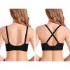 Pushlus Push Up Thick Padded Plunge Underwire T Shirt Bra Lift Support for Women Add One Cup 32D Black view 4