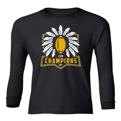 Football Champions 2023 LVII Playoff Final Youth Long Sleeve T-Shirt (Black, Youth Medium)