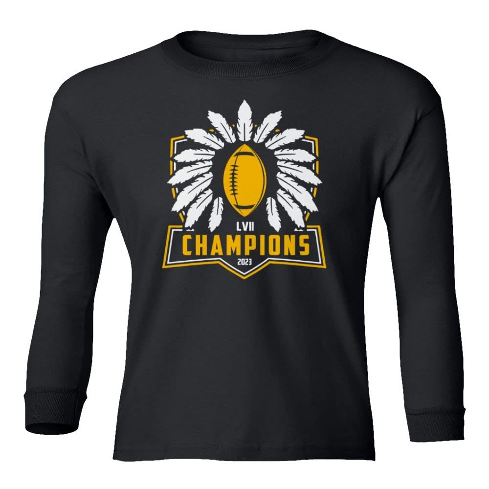 Football Champions 2023 LVII Playoff Final Youth Long Sleeve T-Shirt (Black, Youth Medium)