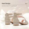 LAURMOSA Little Girls Gold Dress Shoes Teen Heels for Kids Sparkly Sandals Flower Girl Shoes Size 4 High Heels for Kids Wedding Party Tween Fancy Dress Sandals(L1006GlGold 4) view 4