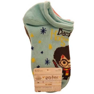 Harry Potter Boys or Girls Kids 5 Pack No Show Socks - 3 Pattern Options Charaters and Hogwarts Houses Size 6-8.5 (Harry Potter Characters)