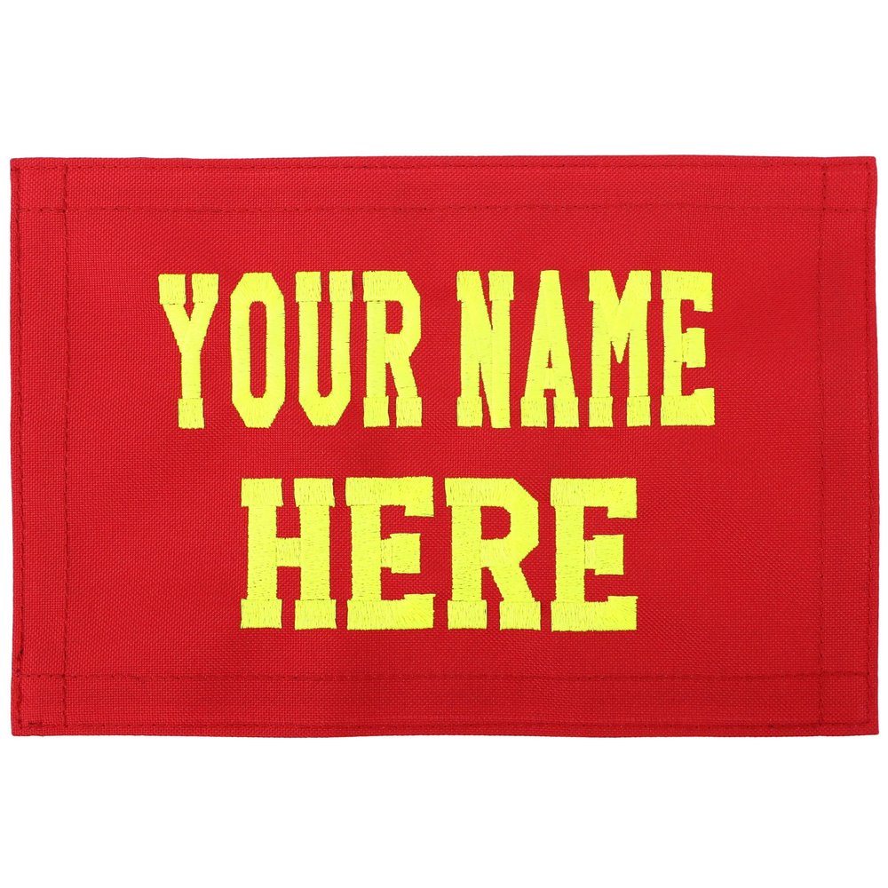 Lightning X Custom Embroidered Rip-Away Patch for LXP Fire Fighter Turnout Gear Bags w/Embroidered Name - RED