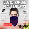 ARMYU Classic Trainmen Paisley Bandanas, Military Army Head Scarf Do-rag Cotton Bandanna (Purple - 22") view 2