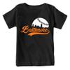Xtreme Apparrel Baltimore City Skyline Kid's Baseball Fan T-Shirt (Black T-Shirt, 2T) view 1