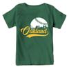 Oakland Baseball Skyline Kid's Fan T-Shirt (Forest Green T-Shirt, YM) view 1