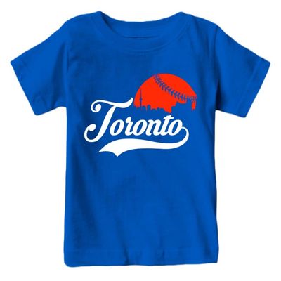 Toronto Baseball Skyline Kid's Fan T-Shirt (Royal T-Shirt, 3T)