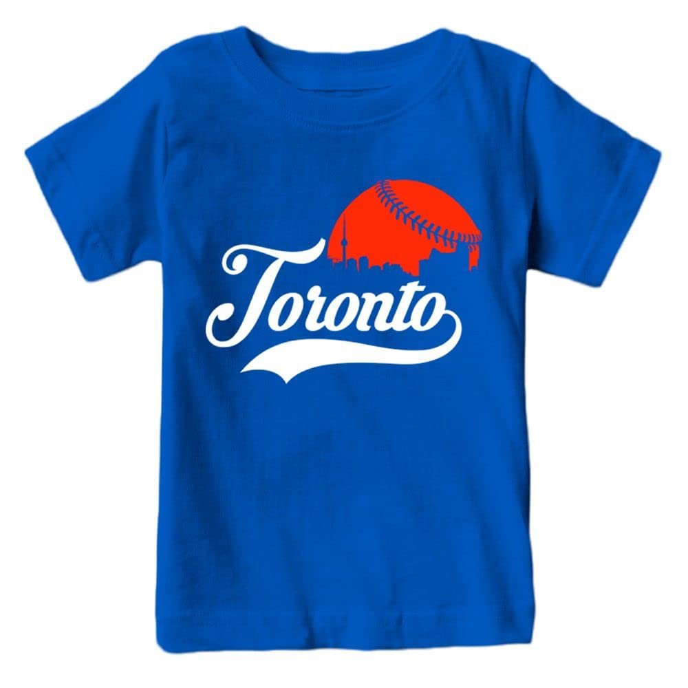 Toronto Baseball Skyline Kid's Fan T-Shirt (Royal T-Shirt, 3T)